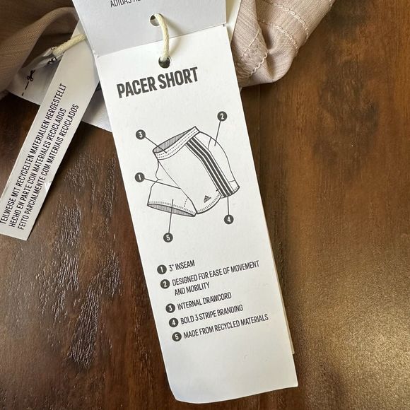 NWT ADIDAS Womens 3-Stripe Aeroready Pacer Woven Shorts in Taupe - Picture 11 of 14